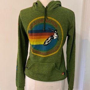 Rare Aviator Nation green San Francisco Pullover Hoodie